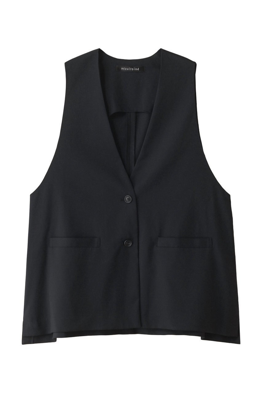 【ミズイロ インド/mizuiro ind】のdeep V neck wide vest ベスト インテリア・キッズ・メンズ・レディースファッション・服の通販 founy(ファニー) 　ファッション　Fashion　レディースファッション　WOMEN　アウター　Coat Outerwear　ジャケット　Jackets　ジャケット　Jacket　ベスト　Vest　ロング　Long　ワイド　Wide　navy|ID: prp329100004066765 ipo3291000000027656148