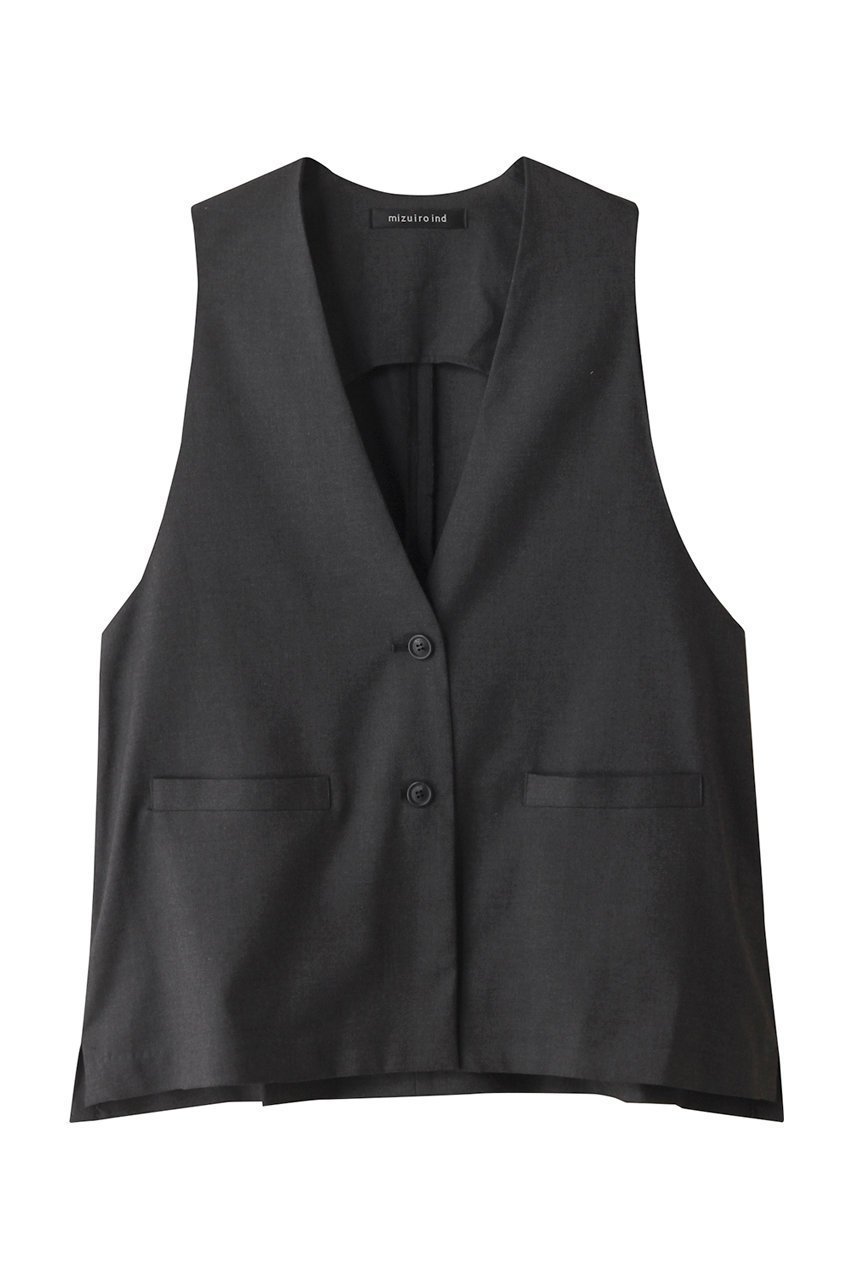 【ミズイロ インド/mizuiro ind】のdeep V neck wide vest ベスト インテリア・キッズ・メンズ・レディースファッション・服の通販 founy(ファニー) 　ファッション　Fashion　レディースファッション　WOMEN　アウター　Coat Outerwear　ジャケット　Jackets　ジャケット　Jacket　ベスト　Vest　ロング　Long　ワイド　Wide　c.gray|ID: prp329100004066765 ipo3291000000028553372