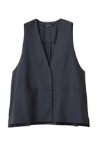 【ミズイロ インド/mizuiro ind】のdeep V neck wide vest ベスト d.navy|ID:prp329100004066765