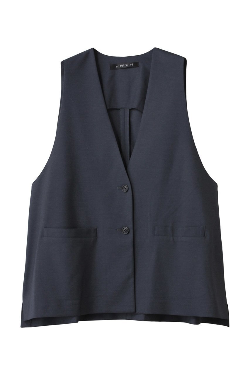 【ミズイロ インド/mizuiro ind】のdeep V neck wide vest ベスト インテリア・キッズ・メンズ・レディースファッション・服の通販 founy(ファニー) 　ファッション　Fashion　レディースファッション　WOMEN　アウター　Coat Outerwear　ジャケット　Jackets　ジャケット　Jacket　ベスト　Vest　ロング　Long　ワイド　Wide　d.navy|ID: prp329100004066765 ipo3291000000029501150