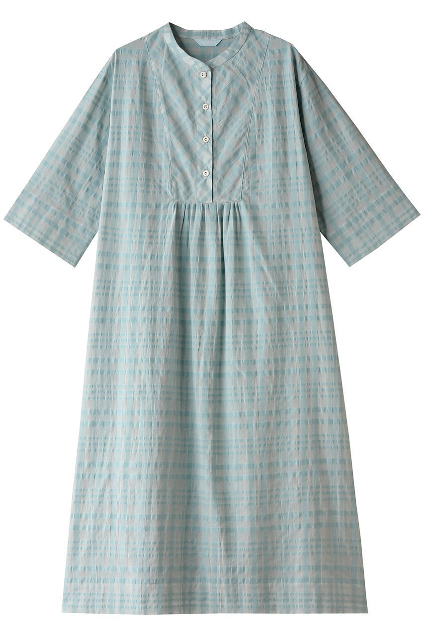 【キッドブルー/KID BLUE】の24サッカーチェックナイティ インテリア・キッズ・メンズ・レディースファッション・服の通販 founy(ファニー) 　ファッション　Fashion　レディースファッション　Fashion for Women　サッカー　Seersucker, Summer Fabric　シアー　Sheer, See-Through　スリット　Slit, Slit Detail　チェック　Check, Plaid, Tartan　バイアス　Bias, Diagonal Cut　パジャマ　Pajamas, Sleepwear　サックス|ID: prp329100004066777 ipo3291000000032834626