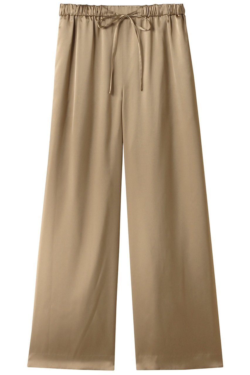 【ヒューエルミュージアム/hueLe Museum】の【STUMBLY】サテンワイドパンツ インテリア・キッズ・メンズ・レディースファッション・服の通販 founy(ファニー) 　ファッション　Fashion　レディースファッション　Fashion for Women　パンツ　Pants & Trousers　サテン　Satin, Glossy Fabric　シンプル　Simple, Minimal　エレガント 上品　Elegant　定番　Standard, Basic Item　ベージュ|ID: prp329100004066788 ipo3291000000036867177