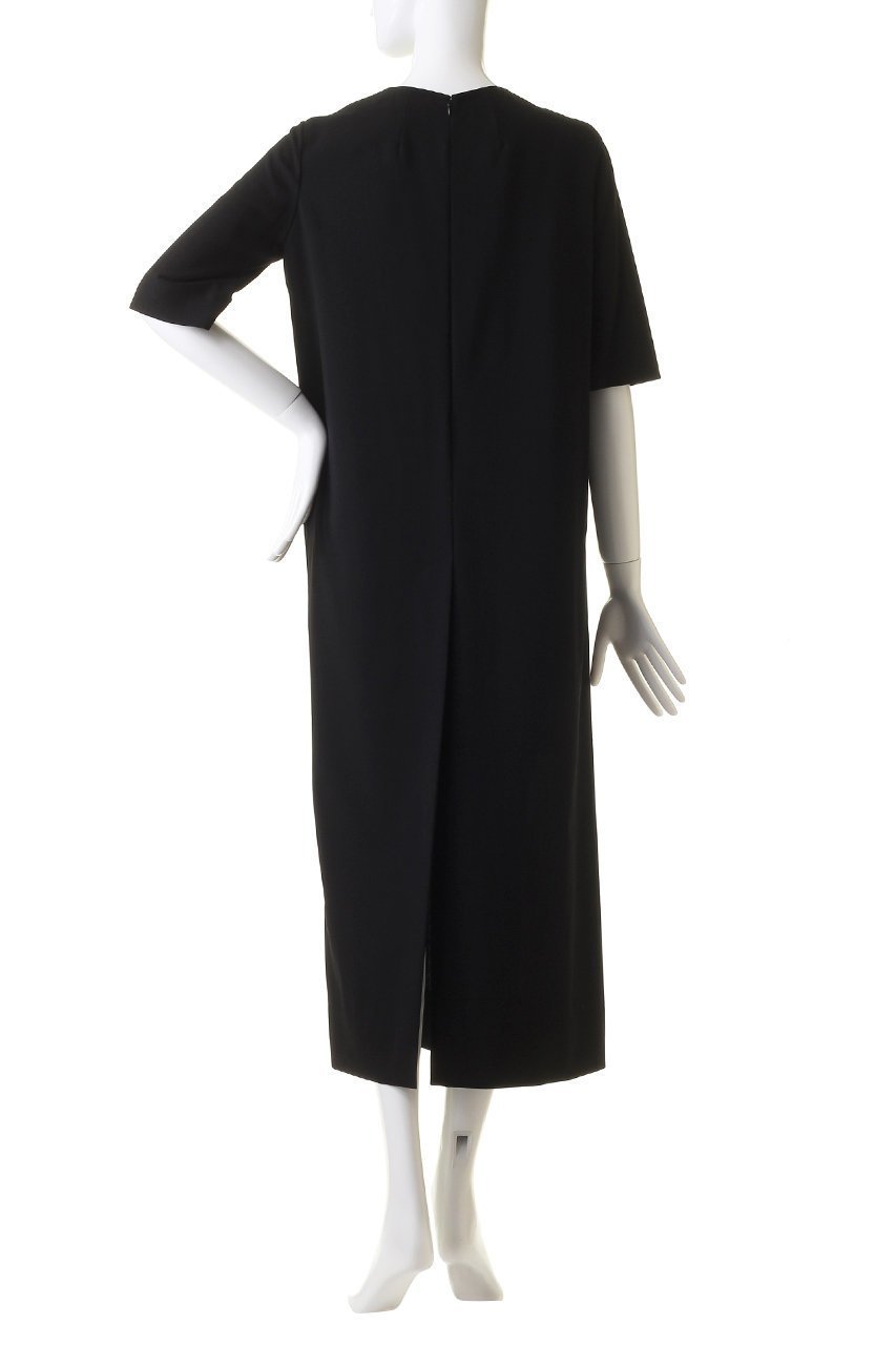 【エイトン/ATON】のHIGH TWIST WOOL ハーフスリーブ ドレス 人気、トレンドファッション・服の通販 founy(ファニー) 　ファッション　Fashion　レディースファッション　Fashion for Women　ワンピース　Dresses　フォーマル・パーティードレス・結婚式用ドレス　Elegant & Casual Dresses　チュニック　Tunic Tops & Dresses　シンプル　Simple, Minimal　スリット　Slit, Slit Detail　スリーブ　Sleeve, Long Sleeve / Short Sleeve　チュニック　Tunic, Long Top　ドレス　Dress, One-Piece　ハーフ　Half, Half-Length　フォーマル　Formal, Dressy　ロング　Long, Long-Length　other-4|ID: prp329100004068664 ipo3291000000032891084