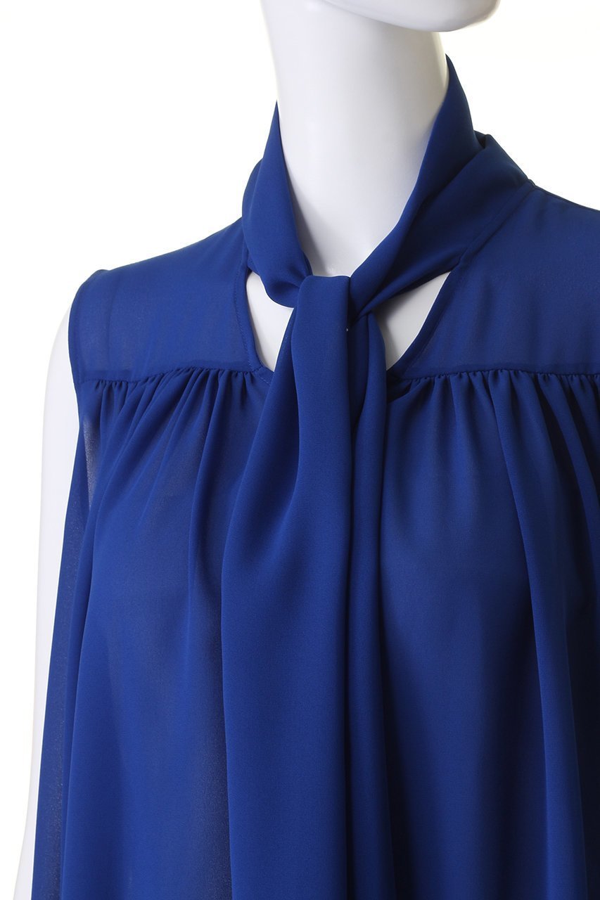 【デザイン ワークス/DESIGN WORKS】のシフォンボウタイブラウス 人気、トレンドファッション・服の通販 founy(ファニー) 　ファッション　Fashion　レディースファッション　Fashion for Women　トップス・カットソー　Cut & Sew Tops　キャミソール&ノースリーブ　Camisoles & Sleeveless Tops　シャツ・ブラウス・オフィスカジュアル　Elegant Blouses & Button-Ups　おすすめ　Recommended / Our Picks　シフォン　Chiffon, Lightweight Fabric　ジョーゼット　Georgette, Semi-Sheer Fabric　ノースリーブ　Sleeveless, No-Sleeve　ボトム　Bottoms, Lower Wear　再入荷　Restock / Back in Stock　other-5|ID: prp329100004068679 ipo3291000000032905108