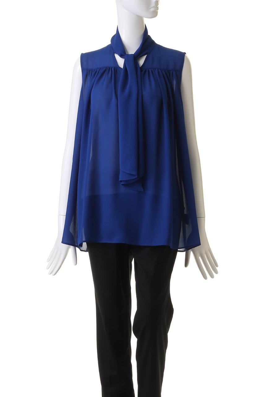 【デザイン ワークス/DESIGN WORKS】のシフォンボウタイブラウス 人気、トレンドファッション・服の通販 founy(ファニー) 　ファッション　Fashion　レディースファッション　Fashion for Women　トップス・カットソー　Cut & Sew Tops　キャミソール&ノースリーブ　Camisoles & Sleeveless Tops　シャツ・ブラウス・オフィスカジュアル　Elegant Blouses & Button-Ups　おすすめ　Recommended / Our Picks　シフォン　Chiffon, Lightweight Fabric　ジョーゼット　Georgette, Semi-Sheer Fabric　ノースリーブ　Sleeveless, No-Sleeve　ボトム　Bottoms, Lower Wear　other-2|ID: prp329100004068679 ipo3291000000034955105