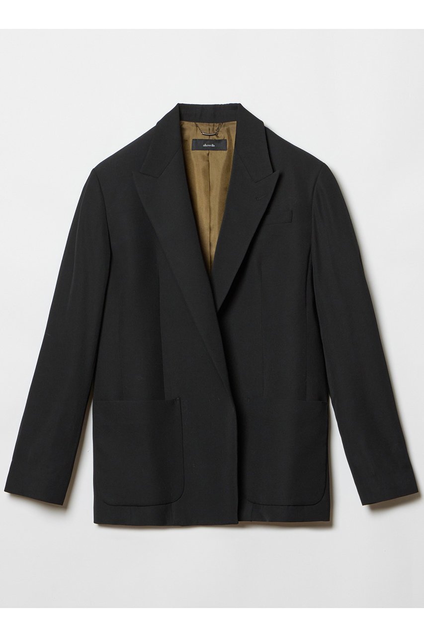【アルアバイル/allureville】のビスコースウールボタンレスジャケット インテリア・キッズ・メンズ・レディースファッション・服の通販 founy(ファニー) 　ファッション　Fashion　レディースファッション　Fashion for Women　アウター　Coat / Outerwear Collection　レディースジャケット・軽アウター　Jackets　おすすめ　Recommended / Our Picks　ショルダー　Shoulder, Shoulder Strap　ジャケット　Jacket, Outerwear　トレンド　Trend, Trending Now　リラックス　Relax, Relaxed Fit　再入荷　Restock / Back in Stock　ブラック|ID: prp329100004073288 ipo3291000000035969593