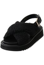 【サクラ/SACRA】のプードルファーサンダル ブラック|ID: prp329100004073303 ipo3291000000036240874