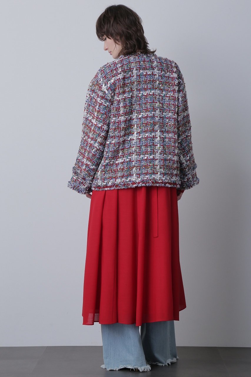 【ヒューエルミュージアム/hueLe Museum】の【STUMBLY】Round No Collar Jacket 人気、トレンドファッション・服の通販 founy(ファニー) 　ファッション　Fashion　レディースファッション　Fashion for Women　アウター　Coat / Outerwear Collection　レディースジャケット・軽アウター　Jackets　クラシック　Classic, Timeless Style　ショルダー　Shoulder, Shoulder Strap　ジャケット　Jacket, Outerwear　ツイード　Twill, Twill Weave　トリミング　Trimming, Decorative Edge　ドロップ　Drop Shoulder, Dropped Style　パッチ　Patch, Appliqué　ポケット　Pocket, Pocket Detail　ミックス　Mix, Mixed Style　モダン　Modern, Contemporary　other-5|ID: prp329100004073326 ipo3291000000035493639