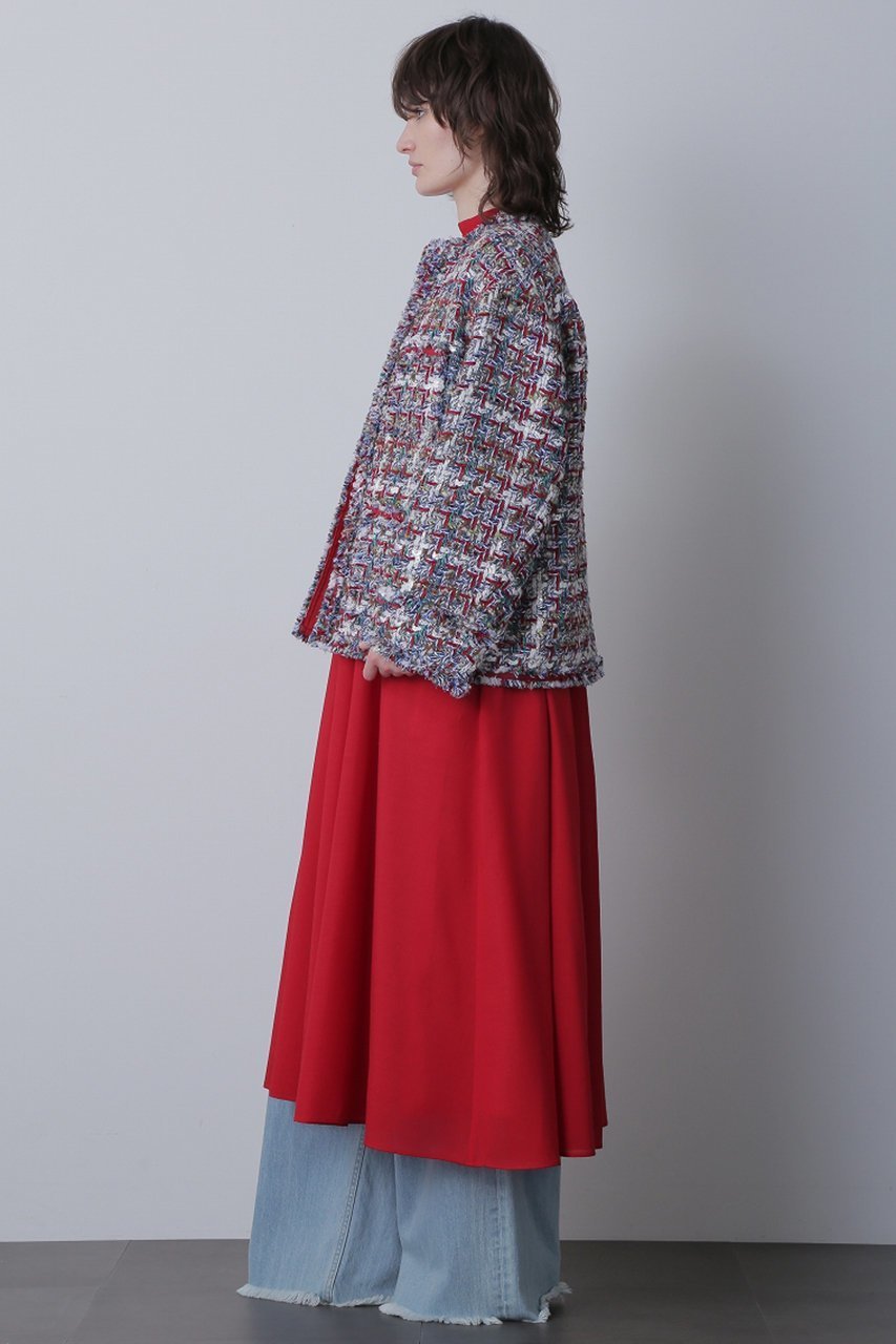 【ヒューエルミュージアム/hueLe Museum】の【STUMBLY】Round No Collar Jacket 人気、トレンドファッション・服の通販 founy(ファニー) 　ファッション　Fashion　レディースファッション　Fashion for Women　アウター　Coat / Outerwear Collection　レディースジャケット・軽アウター　Jackets　クラシック　Classic, Timeless Style　ショルダー　Shoulder, Shoulder Strap　ジャケット　Jacket, Outerwear　ツイード　Twill, Twill Weave　トリミング　Trimming, Decorative Edge　ドロップ　Drop Shoulder, Dropped Style　パッチ　Patch, Appliqué　ポケット　Pocket, Pocket Detail　ミックス　Mix, Mixed Style　モダン　Modern, Contemporary　other-4|ID: prp329100004073326 ipo3291000000036061830