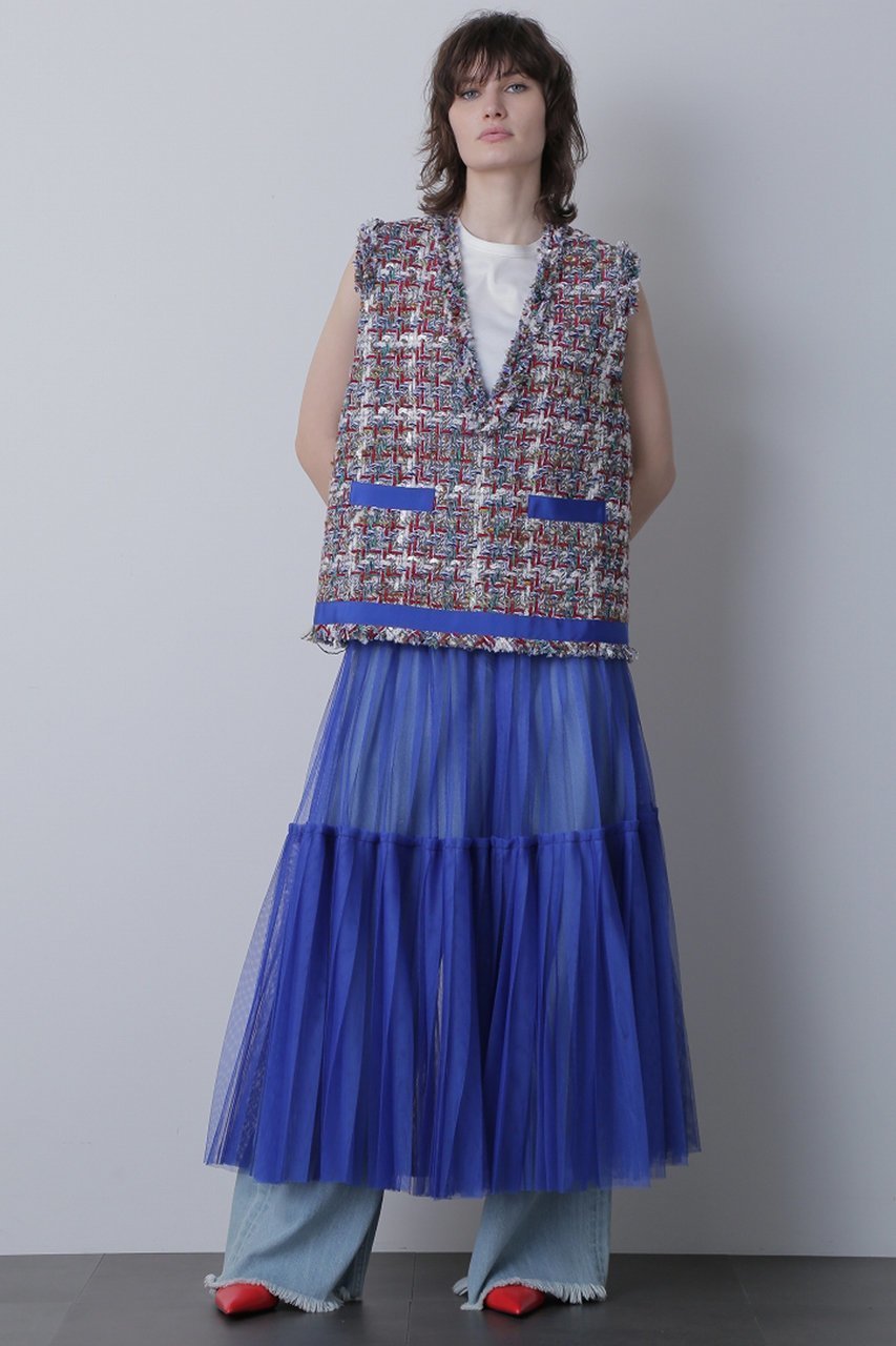 【ヒューエルミュージアム/hueLe Museum】の【STUMBLY】プリーツチュールスカート 人気、トレンドファッション・服の通販 founy(ファニー) 　ファッション　Fashion　レディースファッション　WOMEN　スカート　Skirt　ロングスカート　Long Skirt　チュール　Tulle　フェミニン　Feminine　プリーツ　Pleats　ロング　Long　other-6|ID: prp329100004073330 ipo3291000000031420788