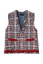 【ヒューエルミュージアム/hueLe Museum】の【STUMBLY】Vネックジレ 人気、トレンドファッション・服の通販 founy(ファニー) ファッション Fashion レディースファッション Fashion for Women アウター Coat / Outerwear Collection レディースジャケット・軽アウター Jackets シンプル Simple, Minimal ジャケット Jacket, Outerwear ツイード Twill, Twill Weave フリンジ Fringe, Tassel ベスト Vest, Waistcoat ミックス Mix, Mixed Style エレガント 上品 Elegant thumbnail ブルー|ID: prp329100004073332 ipo3291000000032952128