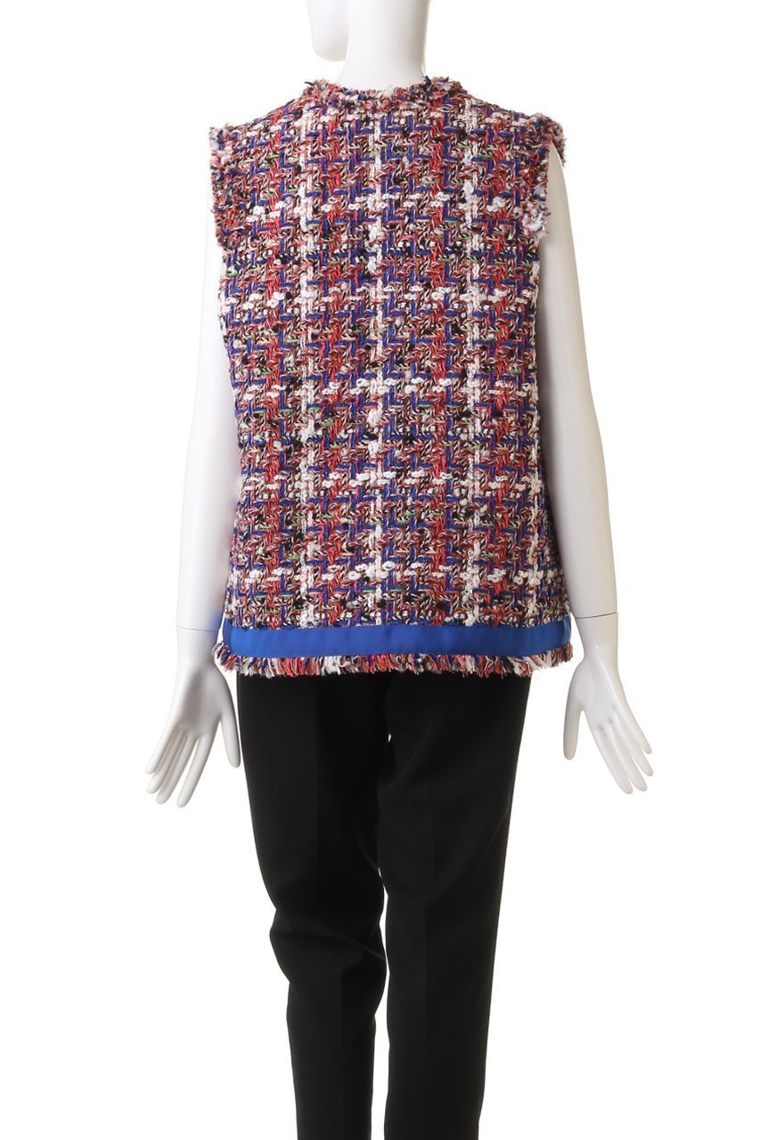 【ヒューエルミュージアム/hueLe Museum】の【STUMBLY】Vネックジレ 人気、トレンドファッション・服の通販 founy(ファニー) 　ファッション　Fashion　レディースファッション　Fashion for Women　アウター　Coat / Outerwear Collection　レディースジャケット・軽アウター　Jackets　シンプル　Simple, Minimal　ジャケット　Jacket, Outerwear　ツイード　Twill, Twill Weave　フリンジ　Fringe, Tassel　ベスト　Vest, Waistcoat　ミックス　Mix, Mixed Style　エレガント 上品　Elegant　other-4|ID: prp329100004073332 ipo3291000000035961574