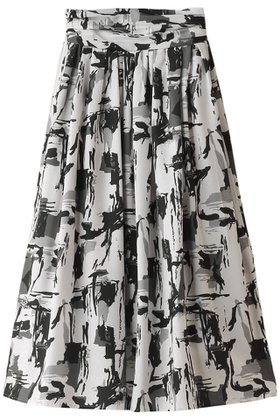 【レリル/lelill】 幾何学ペイントフレアーSK人気、トレンドファッション・服の通販 founy(ファニー) ファッション Fashion レディースファッション Fashion for Women スカート Skirts エレガント 上品 Elegant シンプル Simple, Minimal フォーマル Formal, Dressy フレア Flare, Flared プリント Print, Printed Pattern モノトーン Monotone, Black and White |ID:prp329100004074543