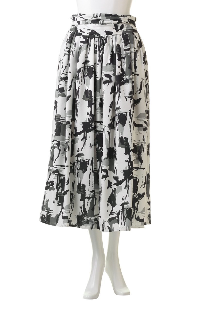 【レリル/lelill】の幾何学ペイントフレアーSK 人気、トレンドファッション・服の通販 founy(ファニー) 　ファッション　Fashion　レディースファッション　Fashion for Women　スカート　Skirts　エレガント 上品　Elegant　シンプル　Simple, Minimal　フォーマル　Formal, Dressy　フレア　Flare, Flared　プリント　Print, Printed Pattern　モノトーン　Monotone, Black and White　other-2|ID: prp329100004074543 ipo3291000000036562819