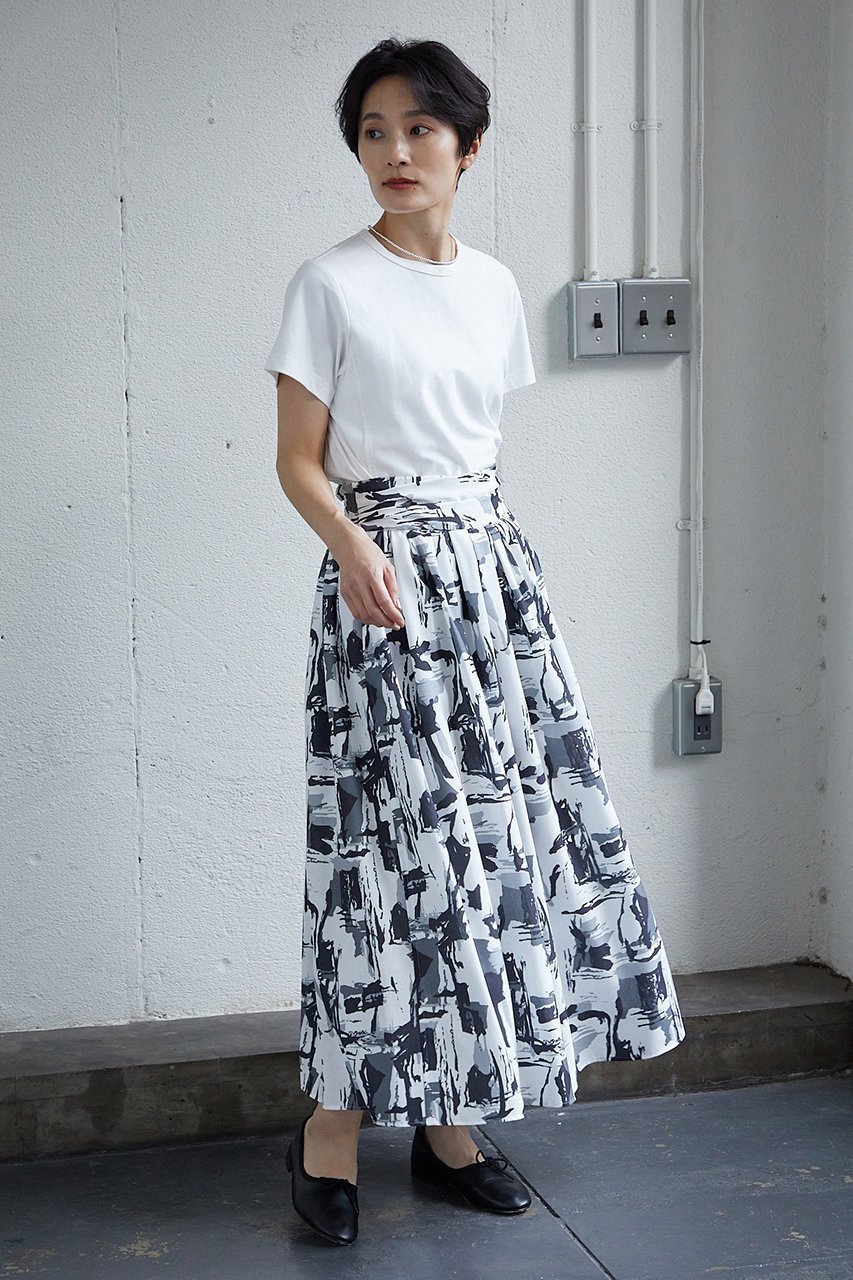 【レリル/lelill】の幾何学ペイントフレアーSK 人気、トレンドファッション・服の通販 founy(ファニー) 　ファッション　Fashion　レディースファッション　Fashion for Women　スカート　Skirts　エレガント 上品　Elegant　シンプル　Simple, Minimal　フォーマル　Formal, Dressy　フレア　Flare, Flared　プリント　Print, Printed Pattern　モノトーン　Monotone, Black and White　other-6|ID: prp329100004074543 ipo3291000000036562825