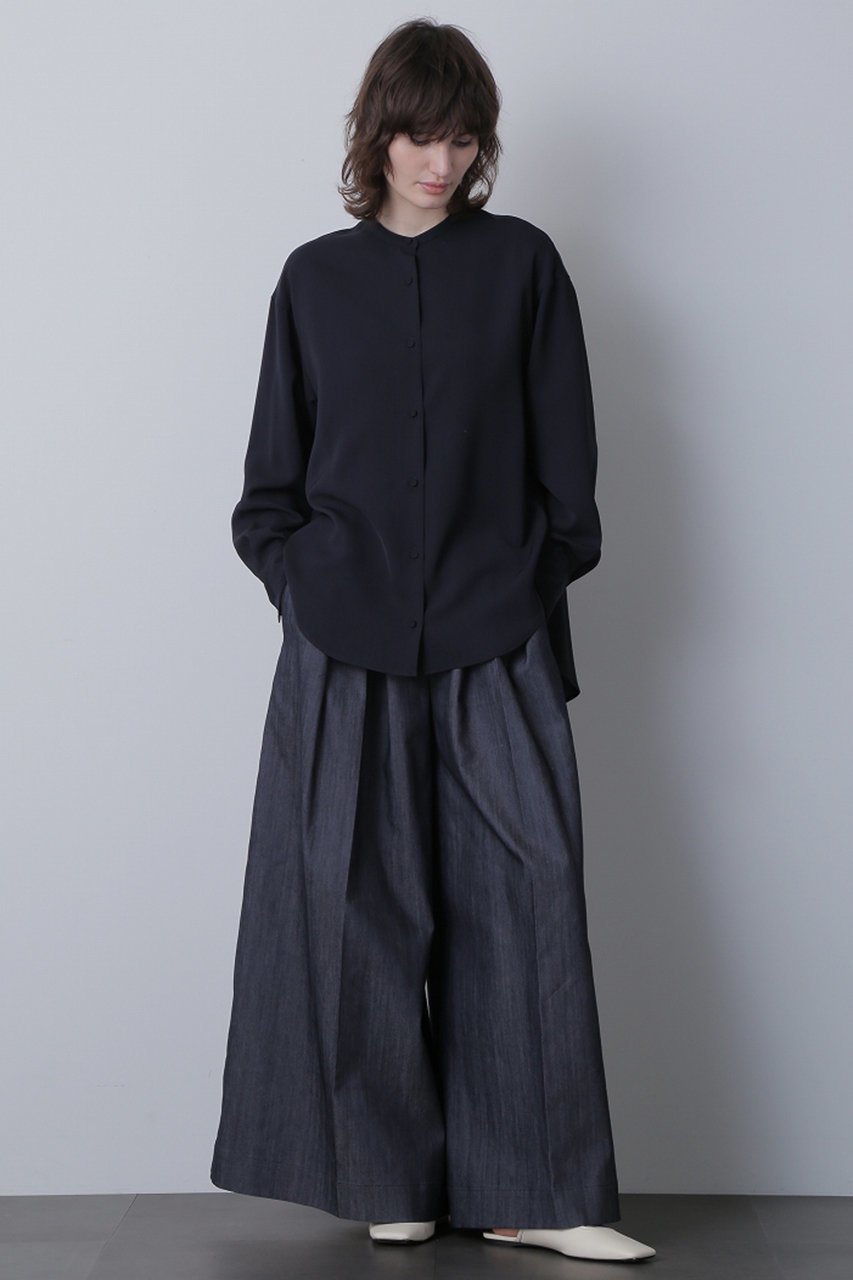 【ヒューエルミュージアム/hueLe Museum】の【hLM】ポリヴィスコースツイルブラウス 人気、トレンドファッション・服の通販 founy(ファニー) ファッション Fashion レディースファッション Fashion for Women トップス・カットソー Cut & Sew Tops シャツ・ブラウス・オフィスカジュアル Elegant Blouses & Button-Ups スリーブ Sleeve, Long Sleeve / Short Sleeve ドレープ Drape, Draping Fabric ペプラム Peplum, Flared Hem ロング Long, Long-Length other-2|ID: prp329100004074595 ipo3291000000036841953