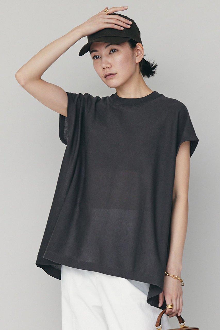 【カレンソロジー/Curensology】のニットフレアトップス インテリア・キッズ・メンズ・レディースファッション・服の通販 founy(ファニー) 　ファッション　Fashion　レディースファッション　Fashion for Women　トップス・カットソー　Cut & Sew Tops　ニット　Knit Tops & Sweaters　カジュアルプルオーバー・ニットトップス　Pullovers & Knit Tops / Casual Pullovers　カーゴパンツ　Cargo Pants, Utility Pants　サマー　Summer, Summer Style　シアー　Sheer, See-Through　シンプル　Simple, Minimal　スリーブ　Sleeve, Long Sleeve / Short Sleeve　デニム　Denim, Jeans Material　フレンチ　French, French Style　ラグジュアリー　Luxury, Elegant　夏　Summer　グレー|ID: prp329100004074623 ipo3291000000032963323