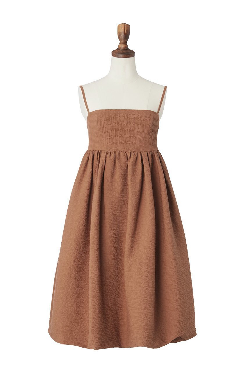 【デイジーリン/DAISY LIN】のDress “Elegant Resort” インテリア・キッズ・メンズ・レディースファッション・服の通販 founy(ファニー) 　ファッション　Fashion　レディースファッション　Fashion for Women　ワンピース　Dresses　フォーマル・パーティードレス・結婚式用ドレス　Elegant & Casual Dresses　チュニック　Tunic Tops & Dresses　ウォッシャブル　Machine Washable　ギャザー　Gathered, Ruffled　シューズ　Shoes, Footwear　スクエア　Square, Square Shape　ストレッチ　Stretch, Stretchy Fabric　チャーム　Charm, Pendant　チュニック　Tunic, Long Top　デコルテ　Décolleté, Neckline　ドレス　Dress, One-Piece　バルーン　Balloon, Balloon Silhouette　フラット　Flat, Flat Shoes　ポケット　Pocket, Pocket Detail　ラップ　Wrap, Wrap Design　リゾート　Resort, Vacation Style　ワンポイント　One Point, Statement Accent　夏　Summer　旅行　Travel　アンティークブラウン|ID: prp329100004076126 ipo3291000000032893947