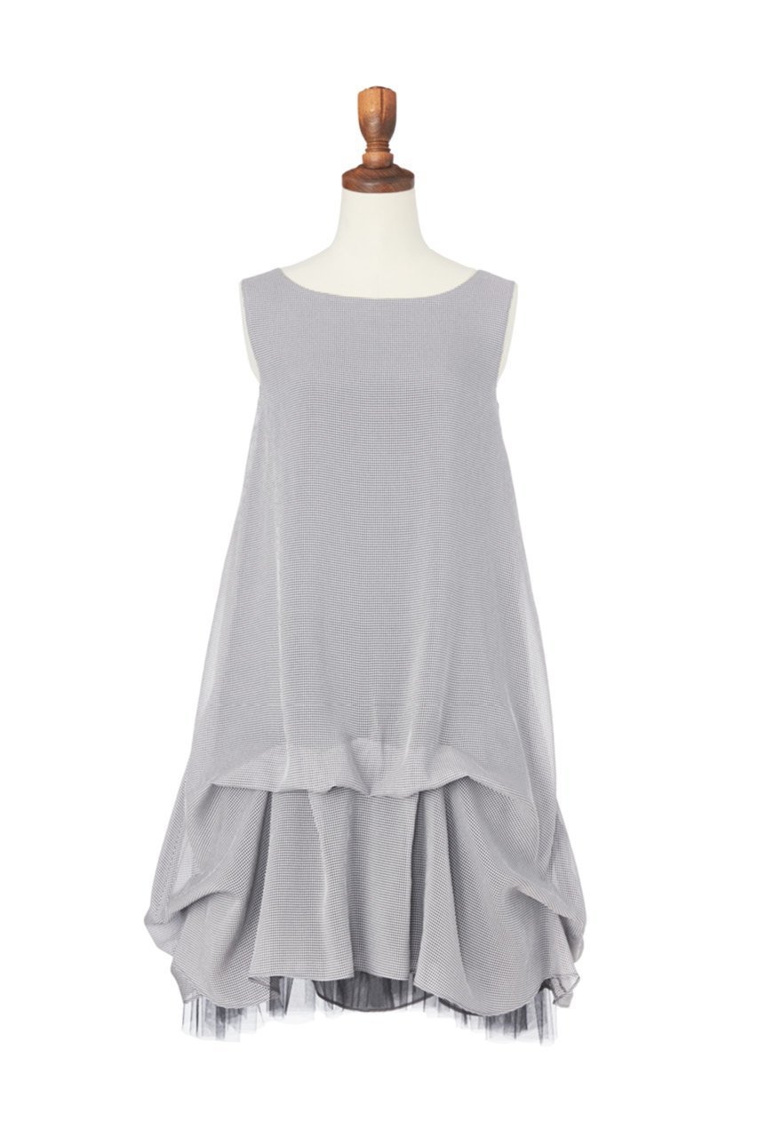 【デイジーリン/DAISY LIN】のDress “Airy Fairy” インテリア・キッズ・メンズ・レディースファッション・服の通販 founy(ファニー) 　ファッション　Fashion　レディースファッション　Fashion for Women　ワンピース　Dresses　フォーマル・パーティードレス・結婚式用ドレス　Elegant & Casual Dresses　チュニック　Tunic Tops & Dresses　ウォッシャブル　Machine Washable　チェック　Check, Plaid, Tartan　チュニック　Tunic, Long Top　チュール　Tulip, Tulip Motif　エレガント 上品　Elegant　夏　Summer　ネイビー×ホワイト|ID: prp329100004076135 ipo3291000000032895628