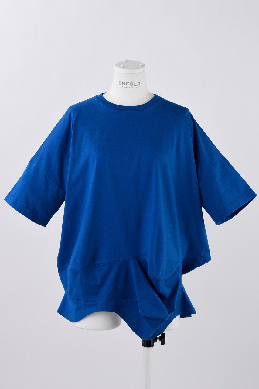 【エンフォルド/ENFOLD】のスビン天竺 カーブレイヤーヘムT/SH Tシャツ インテリア・キッズ・メンズ・レディースファッション・服の通販 founy(ファニー) ファッション Fashion レディースファッション Fashion for Women トップス・カットソー Cut & Sew Tops シャツ・ブラウス・オフィスカジュアル Elegant Blouses & Button-Ups ロングTシャツ・Tシャツ Longline T-Shirts & Tees カットソー・ベーシックTシャツ Cut-and-Sewn Tops / Stretch Tees & Basics ショート Short, Short Length スリーブ Sleeve, Long Sleeve / Short Sleeve ベスト Vest, Waistcoat ブルー|ID: prp329100004076145 ipo3291000000036665145