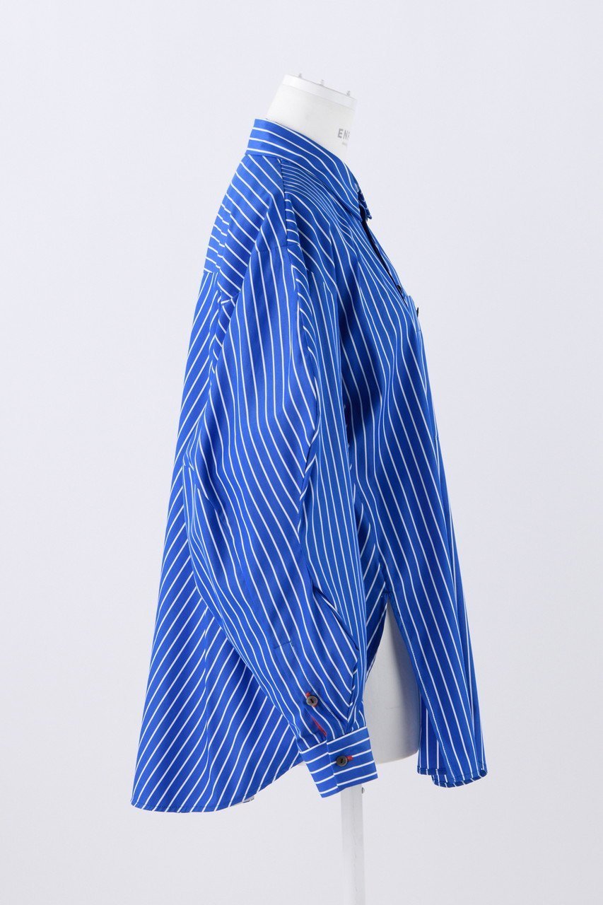 【エンフォルド/ENFOLD】のC/PEストライプ ゆがみSH/シャツ 人気、トレンドファッション・服の通販 founy(ファニー) 　ファッション　Fashion　レディースファッション　Fashion for Women　トップス・カットソー　Cut & Sew Tops　シャツ・ブラウス・オフィスカジュアル　Elegant Blouses & Button-Ups　ストライプ　Stripe, Striped Pattern　スリーブ　Sleeve, Long Sleeve / Short Sleeve　ベスト　Vest, Waistcoat　ベーシック　Basic, Essential　ポケット　Pocket, Pocket Detail　ロング　Long, Long-Length　other-4|ID: prp329100004076148 ipo3291000000032903520
