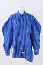 【エンフォルド/ENFOLD】のC/PEストライプ ゆがみSH/シャツ 人気、トレンドファッション・服の通販 founy(ファニー) ファッション Fashion レディースファッション Fashion for Women トップス・カットソー Cut & Sew Tops シャツ・ブラウス・オフィスカジュアル Elegant Blouses & Button-Ups ストライプ Stripe, Striped Pattern スリーブ Sleeve, Long Sleeve / Short Sleeve ベスト Vest, Waistcoat ベーシック Basic, Essential ポケット Pocket, Pocket Detail ロング Long, Long-Length thumbnail ブルー|ID: prp329100004076148 ipo3291000000035958933