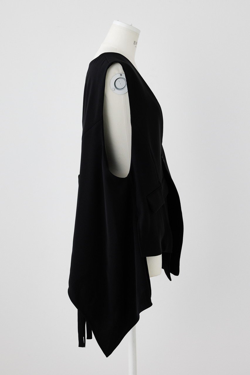 【エンフォルド/ENFOLD】のPEツイル アシンメベスト 人気、トレンドファッション・服の通販 founy(ファニー) 　ファッション　Fashion　レディースファッション　Fashion for Women　アウター　Coat / Outerwear Collection　トップス・カットソー　Cut & Sew Tops　キャミソール&ノースリーブ　Camisoles & Sleeveless Tops　シャツ・ブラウス・オフィスカジュアル　Elegant Blouses & Button-Ups　ベスト&ジレ / 重ね着スタイル　Vests & Gilets　シンプル　Simple, Minimal　セットアップ　Set-Up, Coordinated Outfit　ツイル　Twist, Twisted Detail　ノースリーブ　Sleeveless, No-Sleeve　ベスト　Vest, Waistcoat　ポケット　Pocket, Pocket Detail　other-4|ID: prp329100004076152 ipo3291000000032903550
