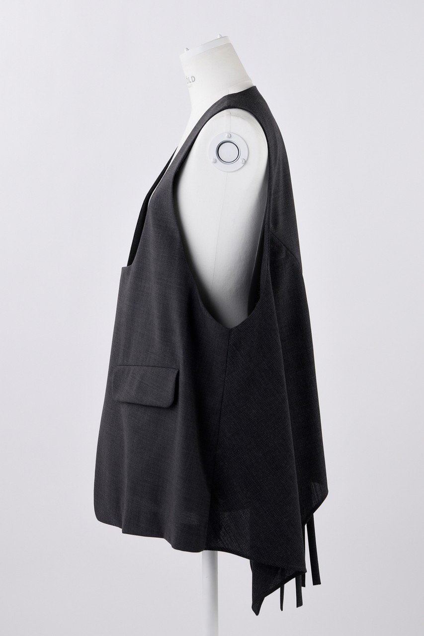 【エンフォルド/ENFOLD】のグレンチェック アシンメベスト 人気、トレンドファッション・服の通販 founy(ファニー) 　ファッション　Fashion　レディースファッション　Fashion for Women　アウター　Coat / Outerwear Collection　レディースジャケット・軽アウター　Jackets　シンプル　Simple, Minimal　ジャケット　Jacket, Outerwear　チェック　Check, Plaid, Tartan　パターン　Pattern, Design Print　ベスト　Vest, Waistcoat　ポケット　Pocket, Pocket Detail　other-2|ID: prp329100004076157 ipo3291000000036061870