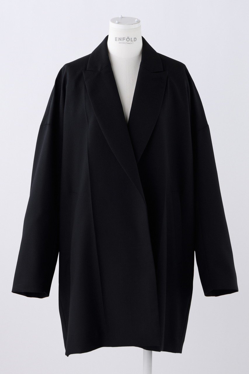 【エンフォルド/ENFOLD】のハイツイストWO センタープレス BIG JK/ジャケット インテリア・キッズ・メンズ・レディースファッション・服の通販 founy(ファニー) 　ファッション　Fashion　レディースファッション　Fashion for Women　アウター　Coat / Outerwear Collection　レディースジャケット・軽アウター　Jackets　インナー　Innerwear　コレクション　Collection, Seasonal Line　ジャケット　Jacket, Outerwear　セットアップ　Set-Up, Coordinated Outfit　センター　Center, Center Line　ダウン　Down, Puffer　ツイスト　Tweed, Tweed Fabric　マニッシュ　Mannish, Boyish　リラックス　Relax, Relaxed Fit　ロング　Long, Long-Length　ブラック|ID: prp329100004076160 ipo3291000000032953697