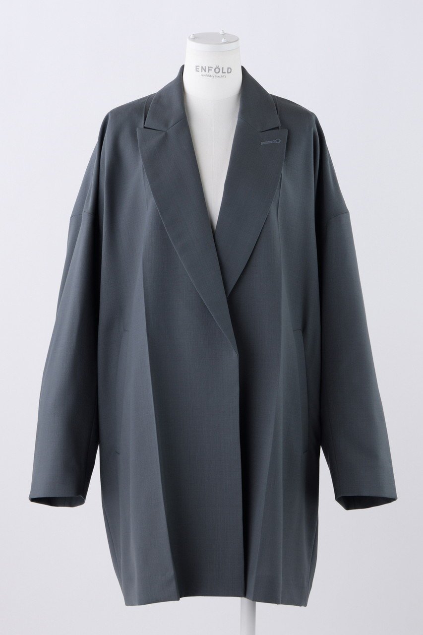 【エンフォルド/ENFOLD】のハイツイストWO センタープレス BIG JK/ジャケット インテリア・キッズ・メンズ・レディースファッション・服の通販 founy(ファニー) 　ファッション　Fashion　レディースファッション　Fashion for Women　アウター　Coat / Outerwear Collection　レディースジャケット・軽アウター　Jackets　インナー　Innerwear　コレクション　Collection, Seasonal Line　ジャケット　Jacket, Outerwear　セットアップ　Set-Up, Coordinated Outfit　センター　Center, Center Line　ダウン　Down, Puffer　ツイスト　Tweed, Tweed Fabric　マニッシュ　Mannish, Boyish　リラックス　Relax, Relaxed Fit　ロング　Long, Long-Length　グレー|ID: prp329100004076160 ipo3291000000032953701