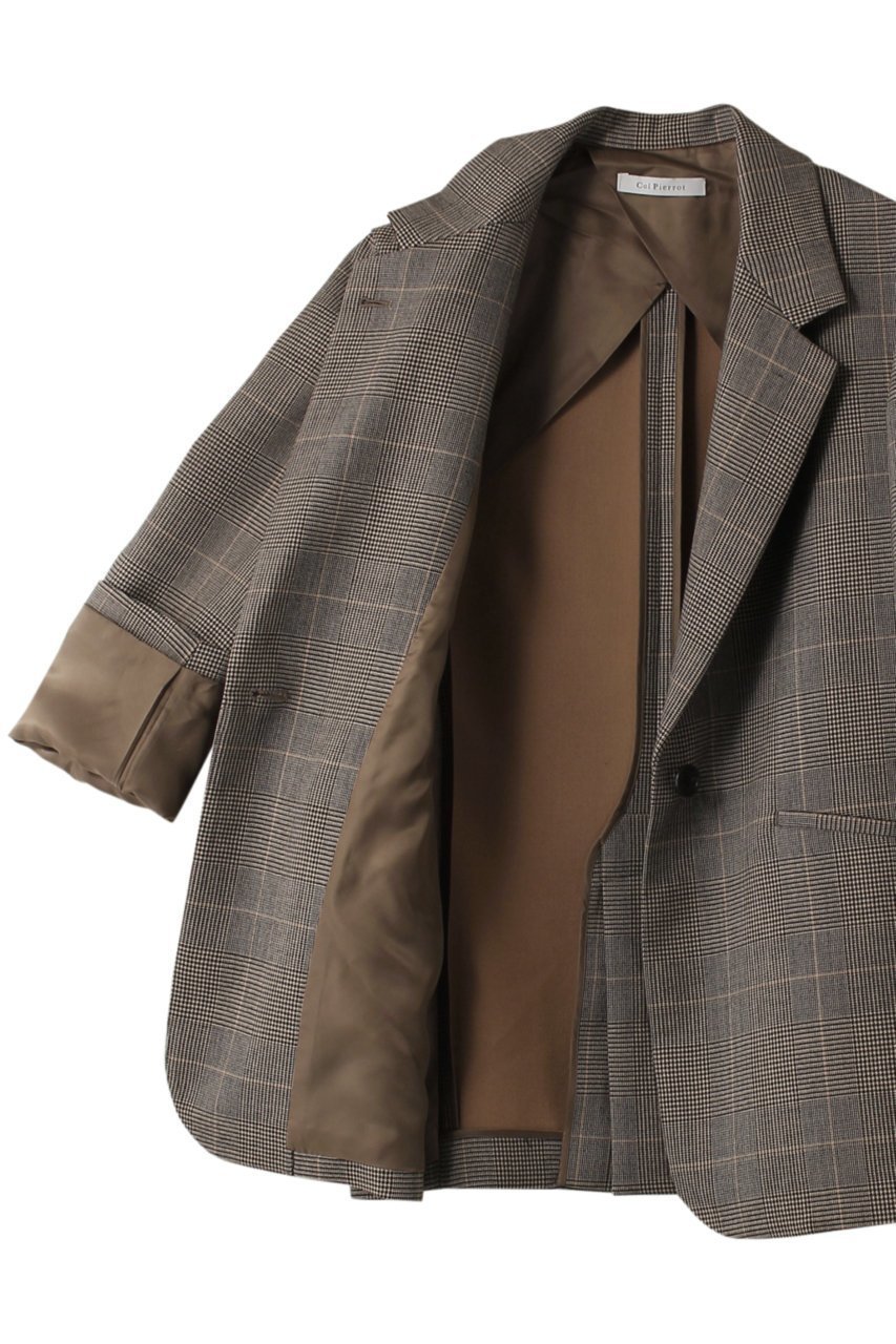 【コルピエロ/Col Pierrot】の【ELLE SHOP 限定】グレンチェックジャケット 人気、トレンドファッション・服の通販 founy(ファニー) 　ファッション　Fashion　レディースファッション　Fashion for Women　アウター　Coat / Outerwear Collection　レディースジャケット・軽アウター　Jackets　クラシカル　Classical, Vintage-Inspired　ジャケット　Jacket, Outerwear　チェック　Check, Plaid, Tartan　マニッシュ　Mannish, Boyish　other-6|ID: prp329100004076177 ipo3291000000032942110