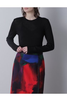 【ヒューエルミュージアム/hueLe Museum】の【hLM】シアーワイドリブクルーネック 人気、トレンドファッション・服の通販 founy(ファニー) ファッション Fashion レディースファッション Fashion for Women トップス・カットソー Cut & Sew Tops ニット Knit Tops & Sweaters カジュアルプルオーバー・ニットトップス Pullovers & Knit Tops / Casual Pullovers おすすめ Recommended / Our Picks インナー Innerwear シアー Sheer, See-Through ジャケット Jacket, Outerwear ラウンド Round, Round Neck ワイドリブ Wide Rib, Wide Ribbed Knit |ID:prp329100004076204