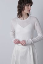 【ヒューエルミュージアム/hueLe Museum】の【hLM】シアーワイドリブクルーネック ホワイト|ID: prp329100004076204 ipo3291000000036759868