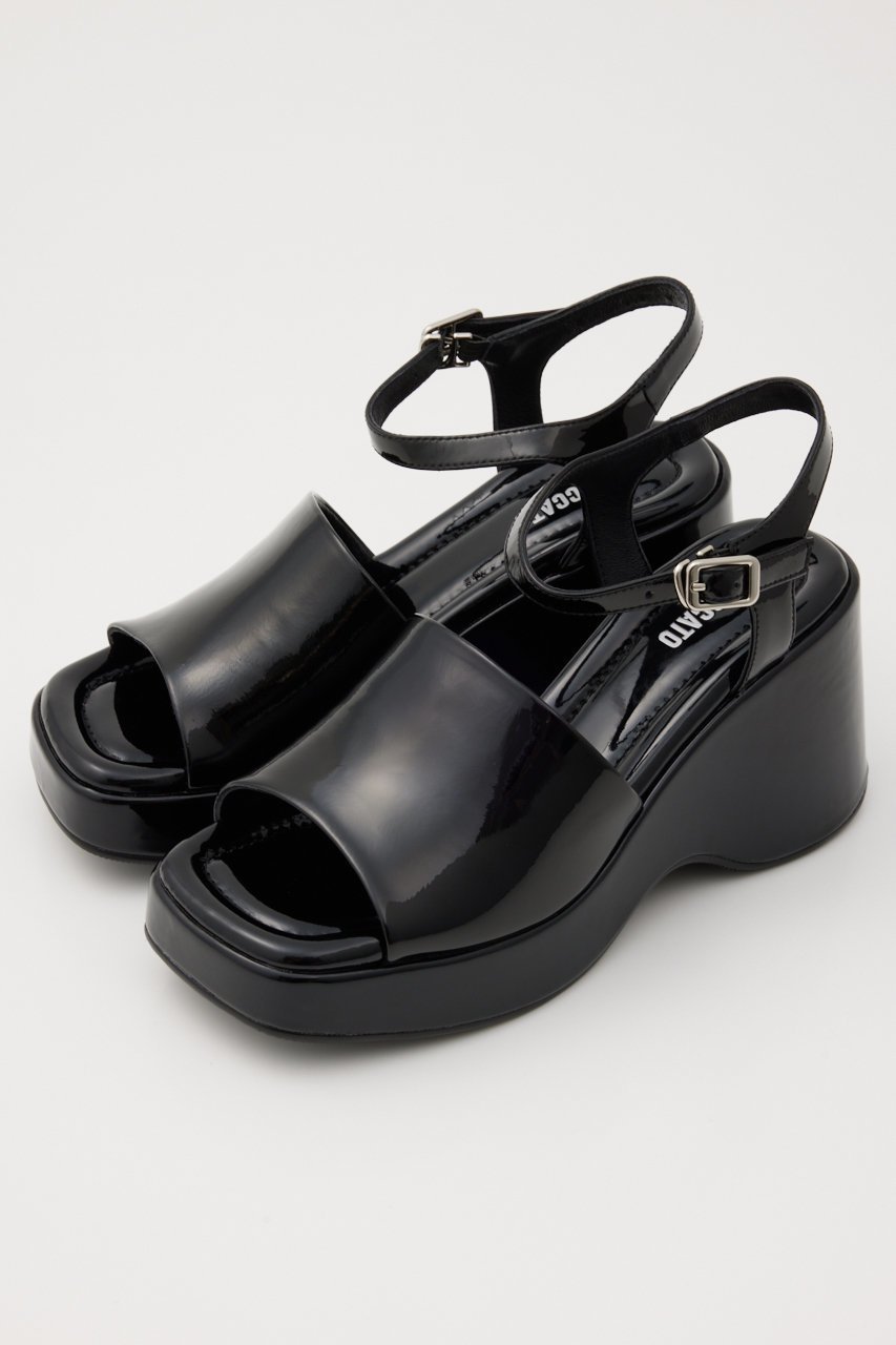 【スタッカート/STACCATO】のモドアグロスウェッジソールサンダル 人気、トレンドファッション・服の通販 founy(ファニー) 　ファッション　Fashion　レディースファッション　Fashion for Women　おすすめ　Recommended / Our Picks　インソール　Shoe Insole　エナメル　Patent Leather　クッション　Cushion, Throw Pillow　サンダル　Sandals, Summer Shoes　シェイプ　Shape, Slim Fit　スクエア　Square, Square Shape　トレンド　Trend, Trending Now　フィット　Fit, Slim Fit　フォルム　Silhouette, Form　ラップ　Wrap, Wrap Design　エレガント 上品　Elegant　 other-1|ID: prp329100004077736 ipo3291000000032881426