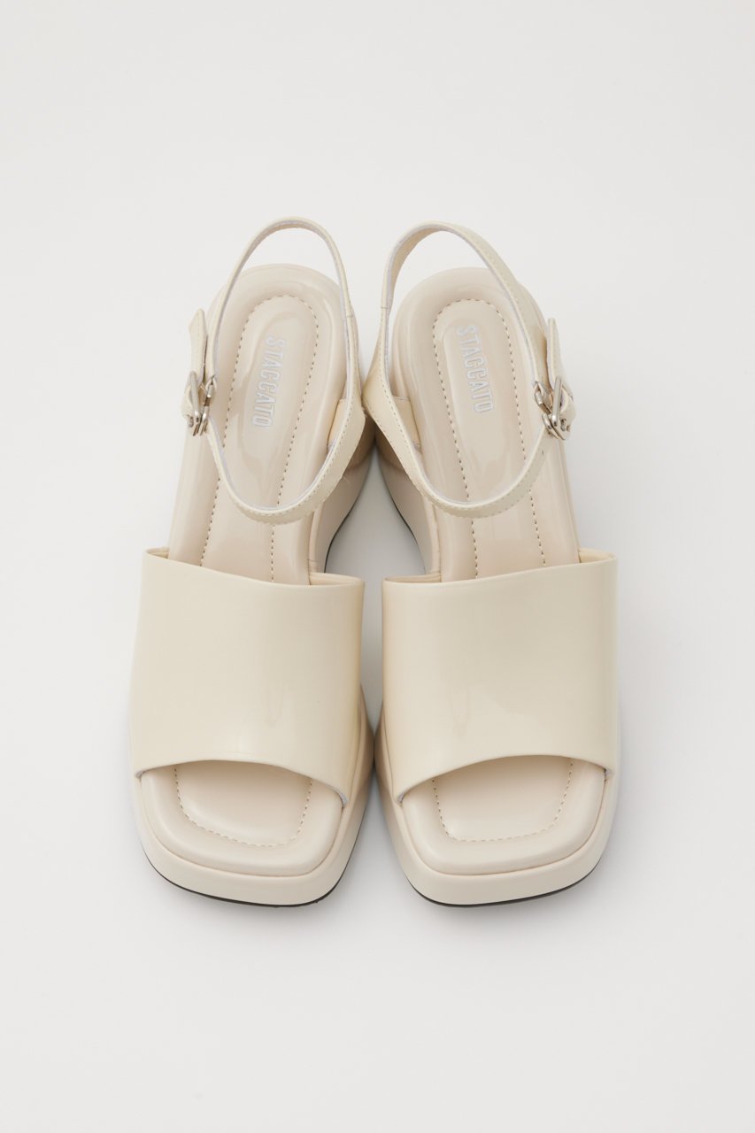 【スタッカート/STACCATO】のモドアグロスウェッジソールサンダル 人気、トレンドファッション・服の通販 founy(ファニー) 　ファッション　Fashion　レディースファッション　Fashion for Women　おすすめ　Recommended / Our Picks　インソール　Shoe Insole　エナメル　Patent Leather　クッション　Cushion, Throw Pillow　サンダル　Sandals, Summer Shoes　シェイプ　Shape, Slim Fit　スクエア　Square, Square Shape　トレンド　Trend, Trending Now　フィット　Fit, Slim Fit　フォルム　Silhouette, Form　ラップ　Wrap, Wrap Design　エレガント 上品　Elegant　other-3|ID: prp329100004077736 ipo3291000000034940615