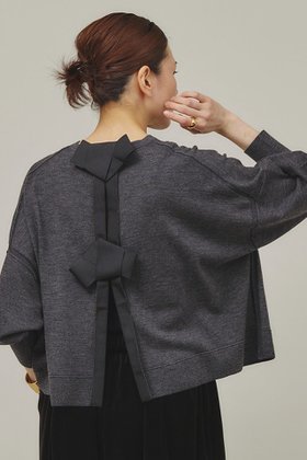 【カレンソロジー/Curensology】のファインウールバックリボンプルオーバー 人気、トレンドファッション・服の通販 founy(ファニー) ファッション Fashion レディースファッション Fashion for Women トップス・カットソー Cut & Sew Tops ニット Knit Tops & Sweaters カジュアルプルオーバー・ニットトップス Pullovers & Knit Tops / Casual Pullovers シンプル Simple, Minimal ストレッチ Stretch, Stretchy Fabric フェミニン Feminine, Girly リボン Ribbon, Bow |ID:prp329100004077769