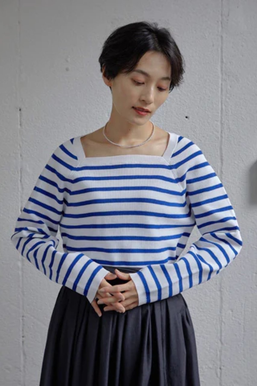 【レリル/lelill】のハイテクボーダーリブニット 人気、トレンドファッション・服の通販 founy(ファニー) 　ファッション　Fashion　レディースファッション　WOMEN　トップス・カットソー　Tops/Tshirt　ニット　Knit Tops　プルオーバー　Pullover　スクエア　Square　ボーダー　Border　リブニット　Rib Knit　ロング　Long　吸水　Water Absorption　other-7|ID: prp329100004077779 ipo3291000000031418649