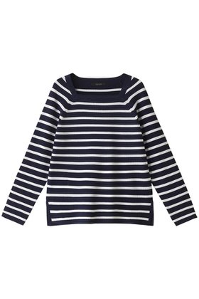 【レリル/lelill】 ハイテクボーダーリブニット人気、トレンドファッション・服の通販 founy(ファニー) ファッション Fashion レディースファッション Fashion for Women トップス・カットソー Cut & Sew Tops ニット Knit Tops & Sweaters カジュアルプルオーバー・ニットトップス Pullovers & Knit Tops / Casual Pullovers スクエア Square, Square Shape ボーダー Border, Stripe リブニット Rib Knit, Ribbed Knit ロング Long, Long-Length 吸水 Absorbent, Quick-Dry |ID:prp329100004077779