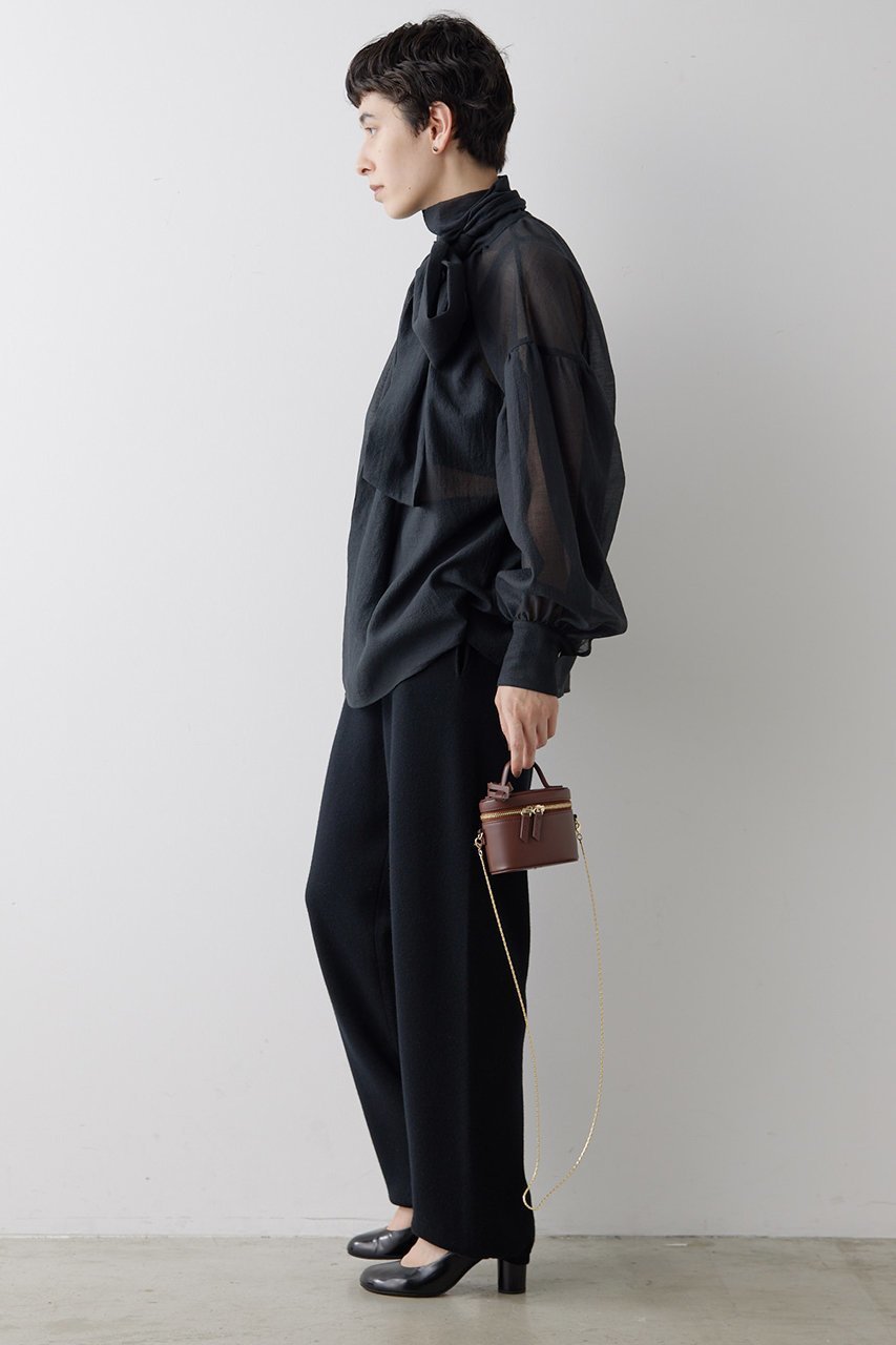 【ウィムガゼット/Whim Gazette】のオーガンザボウブラウス 人気、トレンドファッション・服の通販 founy(ファニー) 　ファッション　Fashion　レディースファッション　WOMEN　トップス・カットソー　Tops/Tshirt　シャツ/ブラウス　Shirts/Blouses　おすすめ　Recommend　シルク　Silk　スウェット　Sweat　スリーブ　Sleeve　ハイネック　High Neck　ベビー　Baby　リボン　Ribbon　ロング　Long　ワッシャー　Washer　エレガント 上品　Elegant　other-3|ID: prp329100004077788 ipo3291000000031418676