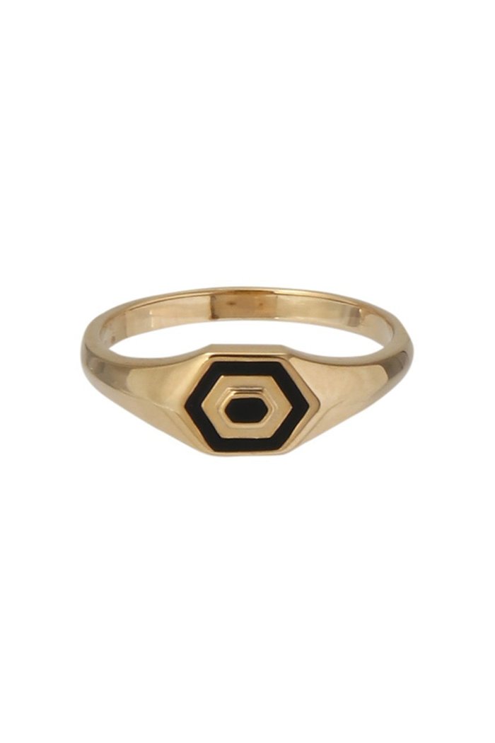 【デイジー ロンドン/DAISY LONDON】のMINI HEXAGONPALM SIGNET リング_GOLD インテリア・キッズ・メンズ・レディースファッション・服の通販 founy(ファニー) https://founy.com/ ファッション Fashion レディースファッション WOMEN エナメル Enamel コレクション Collection |ID: prp329100004079336 ipo3291000000027563594