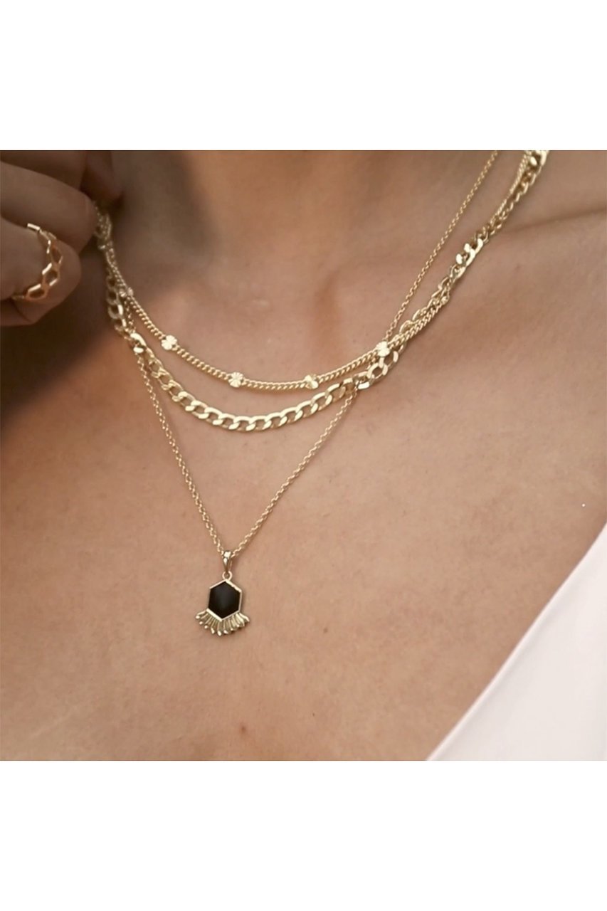 【デイジー ロンドン/DAISY LONDON】のHEXAGON PALM FAN ネックレス_GOLD 人気、トレンドファッション・服の通販 founy(ファニー) 　ファッション　Fashion　レディースファッション　WOMEN　ジュエリー　Jewelry　ネックレス　Necklaces　エナメル　Enamel　コレクション　Collection　ネックレス　Necklace　other-2|ID: prp329100004079340 ipo3291000000031417569