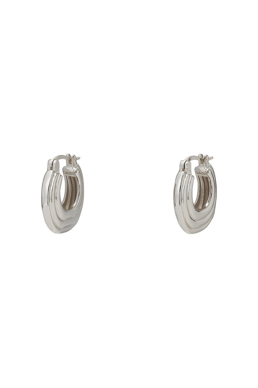 【デイジー ロンドン/DAISY LONDON】の【POLLY SAYER】 MINI RIDGE HOOP ピアス インテリア・キッズ・メンズ・レディースファッション・服の通販 founy(ファニー) 　ファッション　Fashion　レディースファッション　Fashion for Women　ジュエリー　Jewelry　ファッションリング　Fashion Rings　イヤリング・フープ・ドロップタイプ　Hoop, Drop & Clip Earrings　おすすめ　Recommended / Our Picks　イヤリング　Earrings　コレクション　Collection, Seasonal Line　シルバー　Silver, Metallic Silver　シンプル　Simple, Minimal　スタイリッシュ　Stylish, Fashionable　モダン　Modern, Contemporary　エレガント 上品　Elegant　人気　Popular, Best Seller　シルバー|ID: prp329100004079354 ipo3291000000035658946