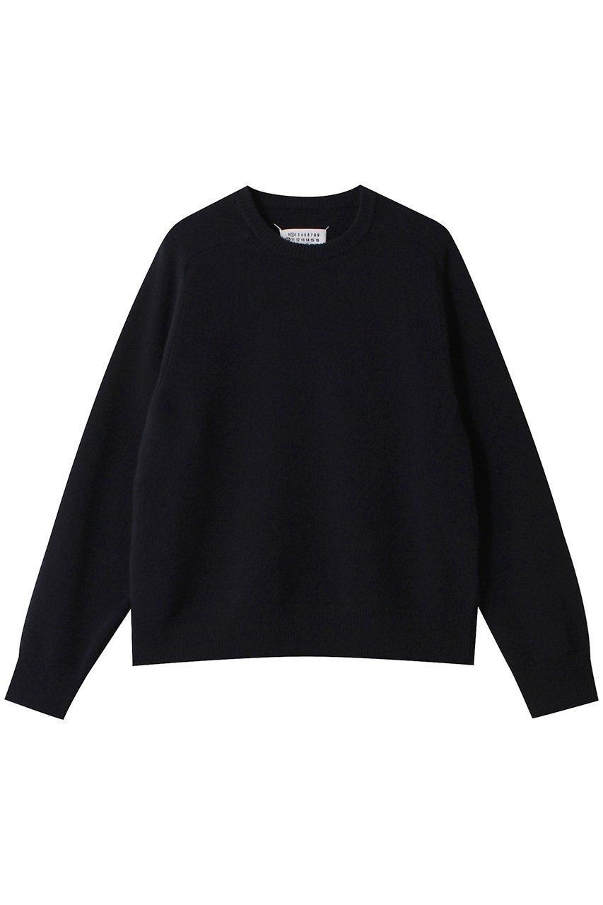 【メゾン マルジェラ/MAISON MARGIELA / MEN】の【MEN】クルーネック ウール セーター インテリア・キッズ・メンズ・レディースファッション・服の通販 founy(ファニー) 　ファッション　Fashion　メンズファッション　Fashion for Men　トップス・カットソー　Cut & Sew Tops　メンズシャツ　Shirts　シンプル　Simple, Minimal　スリーブ　Sleeve, Long Sleeve / Short Sleeve　セーター　Sweater, Knitwear　フィット　Fit, Slim Fit　ベーシック　Basic, Essential　リブニット　Rib Knit, Ribbed Knit　ロング　Long, Long-Length　ネイビー|ID: prp329100004079398 ipo3291000000032913095