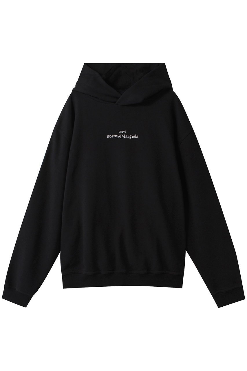 【メゾン マルジェラ/MAISON MARGIELA / MEN】の【MEN】フーディーロゴ スウェットトップス インテリア・キッズ・メンズ・レディースファッション・服の通販 founy(ファニー) 　ファッション　Fashion　メンズファッション　Fashion for Men　トップス・カットソー　Cut & Sew Tops　パーカー・フーディー / カジュアルコーデ　Hoodies & Parkas　メンズシャツ　Shirts　おすすめ　Recommended / Our Picks　シンプル　Simple, Minimal　フロント　Front, Front Design　ブラック/ホワイトエンブロイダリー|ID: prp329100004079399 ipo3291000000032913150
