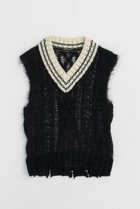 【プランク プロジェクト/PRANK PROJECT】のシアーチルデンニットベスト / Sheer Tilden Knit Vest BLK(ブラック)|ID: prp329100004079425 ipo3291000000027563801