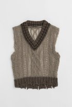 【プランク プロジェクト/PRANK PROJECT】のシアーチルデンニットベスト / Sheer Tilden Knit Vest 人気、トレンドファッション・服の通販 founy(ファニー) ファッション Fashion レディースファッション WOMEN トップス・カットソー Tops/Tshirt ニット Knit Tops ベスト/ジレ Gilets/Vests プルオーバー Pullover ダメージ Damage 再入荷 Restock/Back In Stock/Re Arrival thumbnail MOC(モカ)|ID: prp329100004079425 ipo3291000000027563802