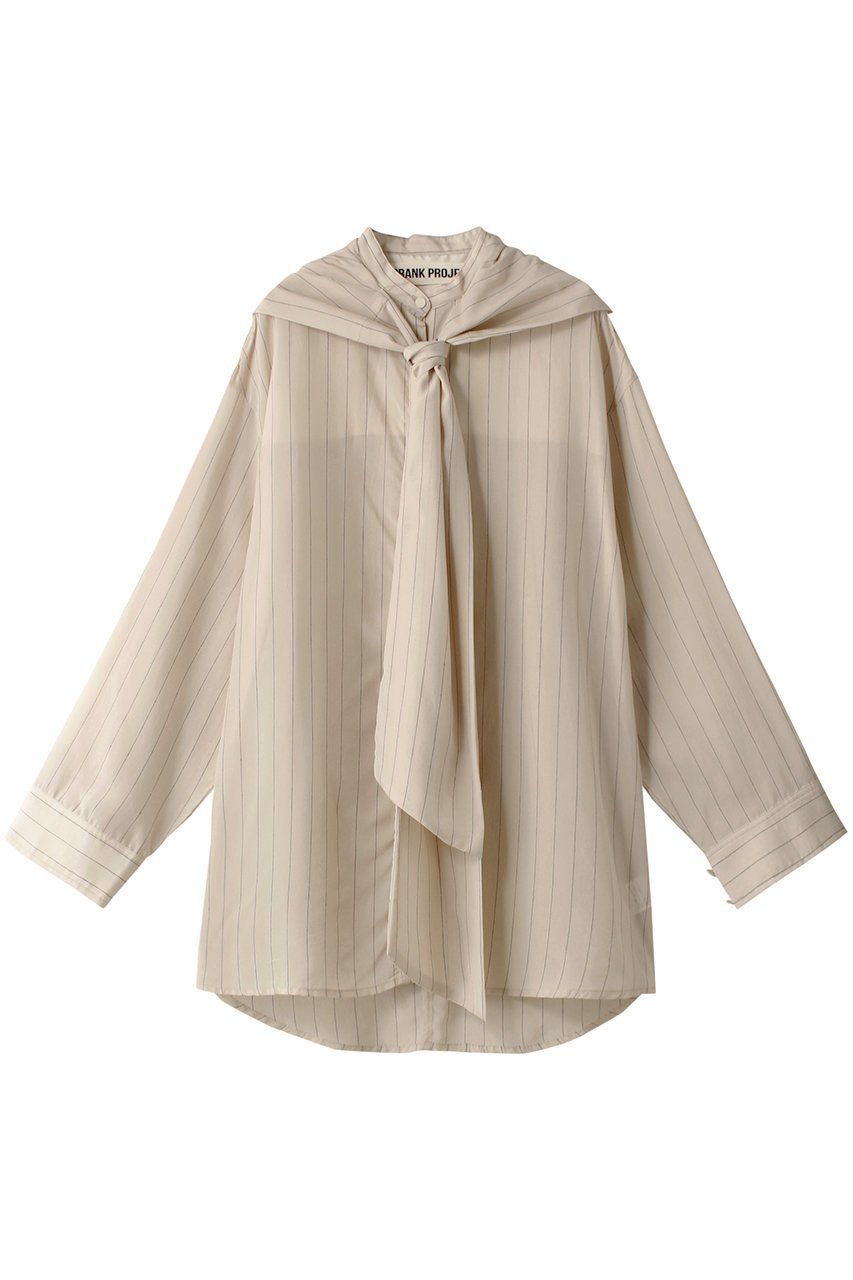 【プランク プロジェクト/PRANK PROJECT】のボウタイフードブラウス / Bow Tie Hood Blouse インテリア・キッズ・メンズ・レディースファッション・服の通販 founy(ファニー) ファッション Fashion レディースファッション Fashion for Women トップス・カットソー Cut & Sew Tops シャツ・ブラウス・オフィスカジュアル Elegant Blouses & Button-Ups おすすめ Recommended / Our Picks クラシック Classic, Timeless Style ストライプ Stripe, Striped Pattern スリーブ Sleeve, Long Sleeve / Short Sleeve フレア Flare, Flared ロング Long, Long-Length ワイド Wide, Wide Fit エレガント 上品 Elegant 無地 Plain, Solid Color IVR(アイボリー)|ID: prp329100004079427 ipo3291000000032903217