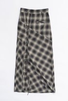 【プランク プロジェクト/PRANK PROJECT】のマルチチェックレースアップスカート / Multi Check Lace-Up Skirt BLK(ブラック)|ID:prp329100004079429