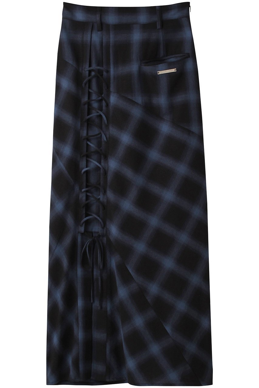 【プランク プロジェクト/PRANK PROJECT】のマルチチェックレースアップスカート / Multi Check Lace-Up Skirt インテリア・キッズ・メンズ・レディースファッション・服の通販 founy(ファニー) 　ファッション　Fashion　レディースファッション　Fashion for Women　スカート　Skirts　ロングスカート　Long Skirts / Maxi & Midi Skirts　おすすめ　Recommended / Our Picks　ジャケット　Jacket, Outerwear　セットアップ　Set-Up, Coordinated Outfit　チェック　Check, Plaid, Tartan　トレンド　Trend, Trending Now　フロント　Front, Front Design　ベスト　Vest, Waistcoat　ルーズ　Loose, Oversized　レース　Lace, Lace Fabric　ロング　Long, Long-Length　A/W・秋冬　Autumn/Winter　BLU(ブルー)|ID: prp329100004079429 ipo3291000000034423880