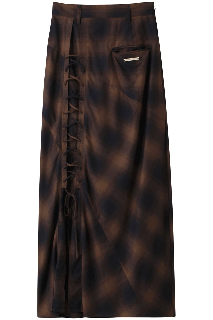 【プランク プロジェクト/PRANK PROJECT】のマルチチェックレースアップスカート / Multi Check Lace-Up Skirt インテリア・キッズ・メンズ・レディースファッション・服の通販 founy(ファニー) 　ファッション　Fashion　レディースファッション　Fashion for Women　スカート　Skirts　ロングスカート　Long Skirts / Maxi & Midi Skirts　おすすめ　Recommended / Our Picks　ジャケット　Jacket, Outerwear　セットアップ　Set-Up, Coordinated Outfit　チェック　Check, Plaid, Tartan　トレンド　Trend, Trending Now　フロント　Front, Front Design　ベスト　Vest, Waistcoat　ルーズ　Loose, Oversized　レース　Lace, Lace Fabric　ロング　Long, Long-Length　A/W・秋冬　Autumn/Winter　BRN(ブラウン)|ID: prp329100004079429 ipo3291000000034423881